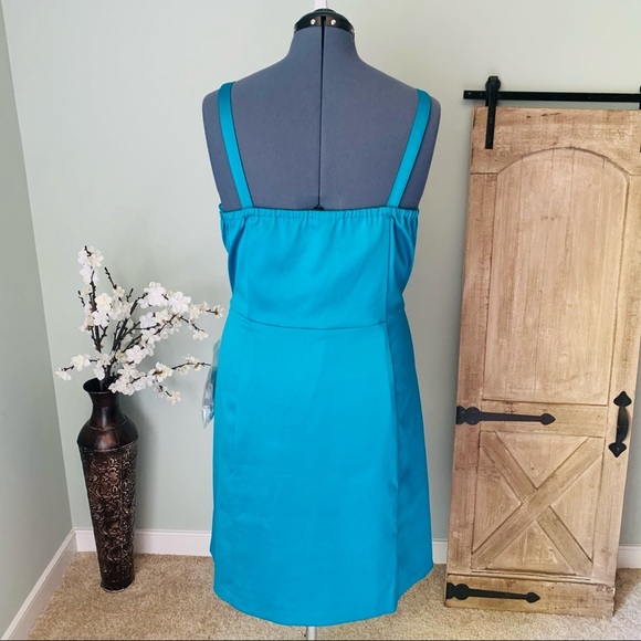 Lane Bryant TEAL Satin Convertible Dress NWT 20 - Picture 3 of 6